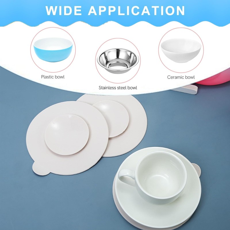 3 PCS Table Suction Cup Pad Professional Tableware Sucker Silicone