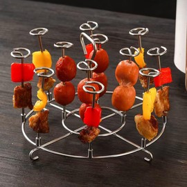 Air Fryer Spießständer, 15-in-1 Edelstahl Air Fryer Spieß Rack für 8 Quart Ninja Air Fryer Zubehör, Vertikale Spieße Halter für Küche Kochen BBQ