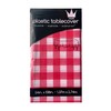 ROYAL7 3 Pack Red Gingham Checkered, Rectangle Disposable Plastic Tablecloth