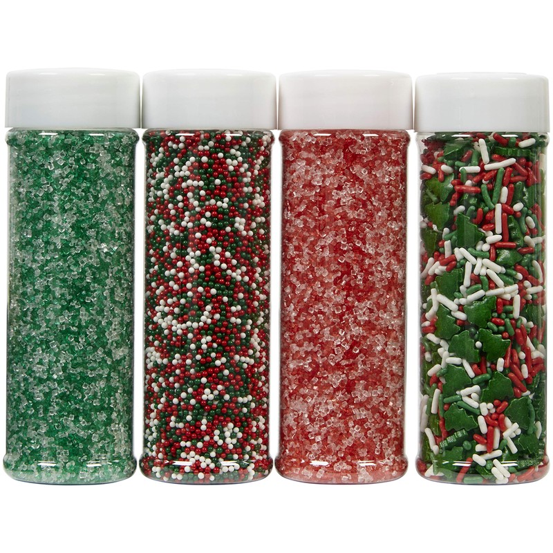 Wilton Traditional Mix Holiday Sprinkles Mega Set of 4, 19.3