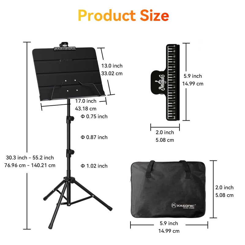 K KASONIC - Dual-Use Folding Sheet Music Stand & Desktop