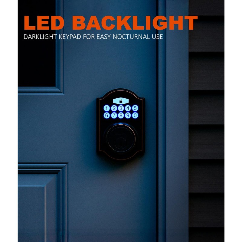 Castle Aged Bronze Single Cylinder Electronic Keypad Deadbolt 2 Keys