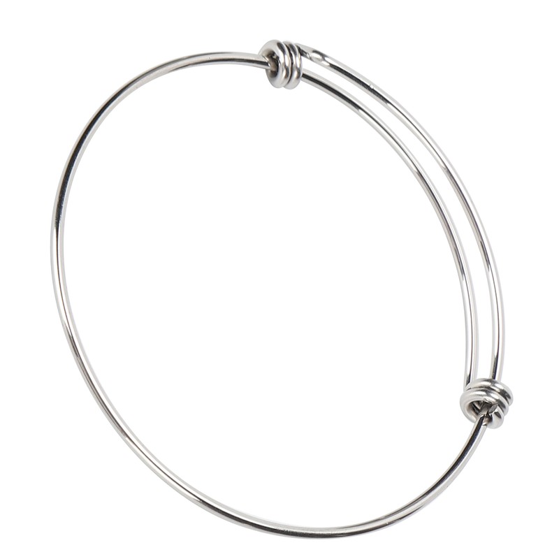 10Pcs Stainless Steel Bangle 1.6mm Adjustable Expandable Coil Bracelet DIY