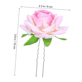 Healvian 6pcs U-shaped Decorative Rose Hair Forks Vintage Hair Accessories for Brides Elegant Floral Hairpins for Weddings for Special Occasions and Dates