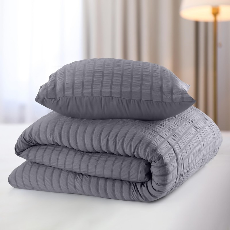 Utopia Bedding Seersucker Duvet Cover - Single Duvet Cover Set