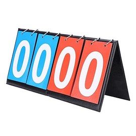 Vbestlife Marcador De Futbol,Tablero Marcador 2/3/4 Dígito Portátil Flip Deportes Marcador Marcador Contador Puntuación para Tenis De Mesa Baloncesto Fútbol Béisbol Vollyball(4 Dígitos)