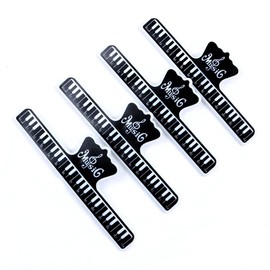 Alnicov Music Score Clips Pack of 4，Music Book Clips Music Page Holders，Plastic Black Book Clip L Size
