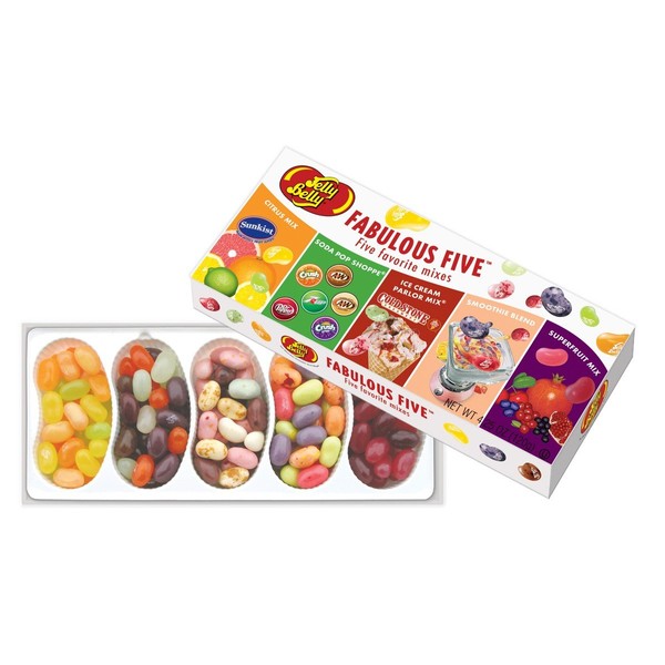 Jelly Belly Fabulous Five Jelly Bean Gift Box - 4.25 oz - Official, Genuine, Straight from the Source