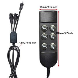 SZAWINLI Electric Recliner Switch,6 Key Double Motor 01 Male + Double Motor 01 Female Interface Electric Sofa Manual Controller,Suitable for Okin Limoss Chair Lift,Lazy Chair Controller