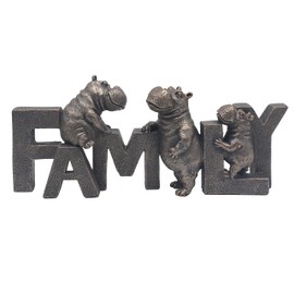 The Leonardo Collection Happy Hippo Family Home Decor Figurines & Ornaments For Home & Office | Decorative Accessories Statues For Indoor & Outdoor | Lovely Gifts for Women & Men