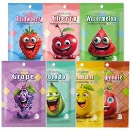 Face Masks Skincare, 7Pcs Fruit Sheet Mask, Sheet Face Mask Face Mask Set for Teenage Girls Face Masks Beauty, Hydrate Brighten Moisturize Soothe Korean Face Mask for All Skin Types