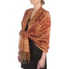 Sakkas Soft Silky Double Layer Jacquard Paisley Pashmina Shawl/Wrap/Scarf -