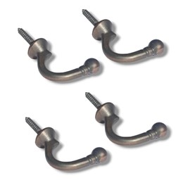 Ball End Curtain Holdbacks Hooks Gun Metal Ball End Curtain Holdbacks Hooks U Shaped Curtain Tie Hooks Curtain Drapery Hold Back Tie Back Hooks for Curtains Clothes Coat Hanger Hooks Pack of 4.