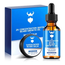 Aceite Y Bálsamo Para Barba - Kit Crecimiento 2x Con