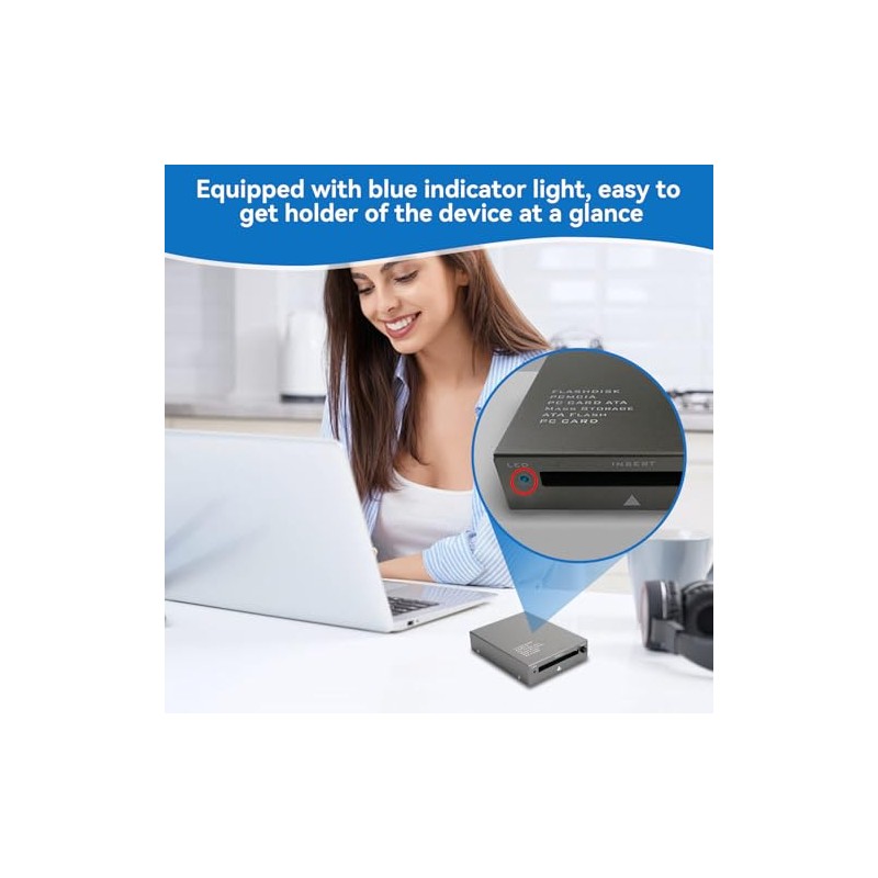 Lector de tarjetas USB 2.0 PCMCIA, interfaz USB2.0 a tarjetas