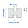 Rubbergiant Rubber mounts M8-30mm x 20mm Anti vibration rubber mount