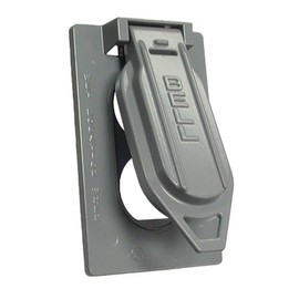 Hubbell-Raco 5146-1 1-Hole Weatherproof Device Cover, 4-9/16 in L X 2-13/16 in W X 0.797 in T, Gray, Grey