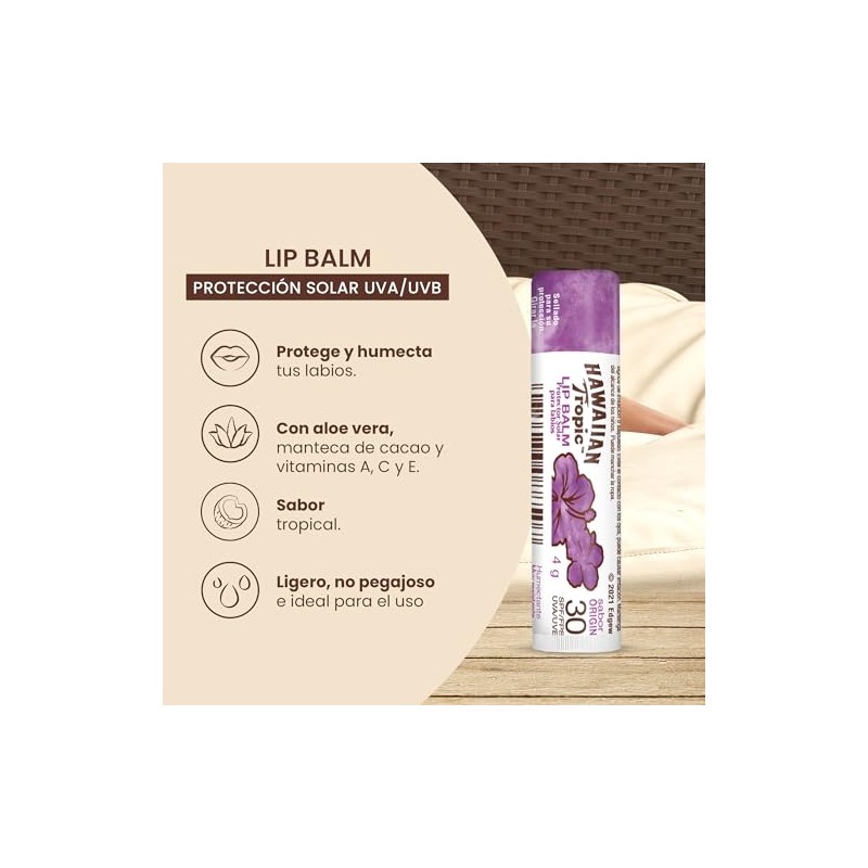 Hawaiian Tropic, Protector Solar para Labios Lip Balm 30 FPS