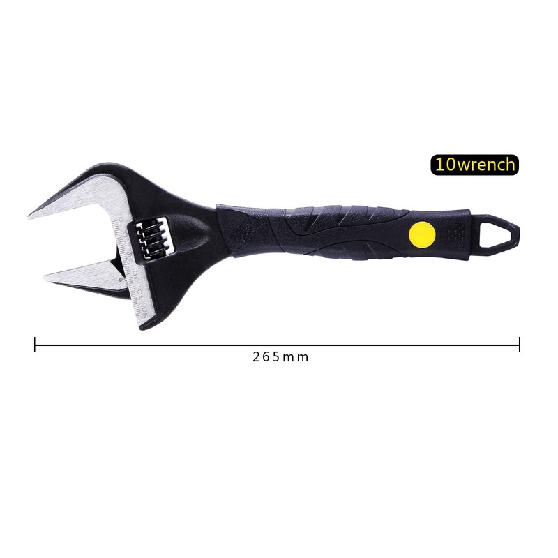 Sharp-tec 10 inch Adjustable Spanner, 50mm Wide Jaw Opening Adjustable