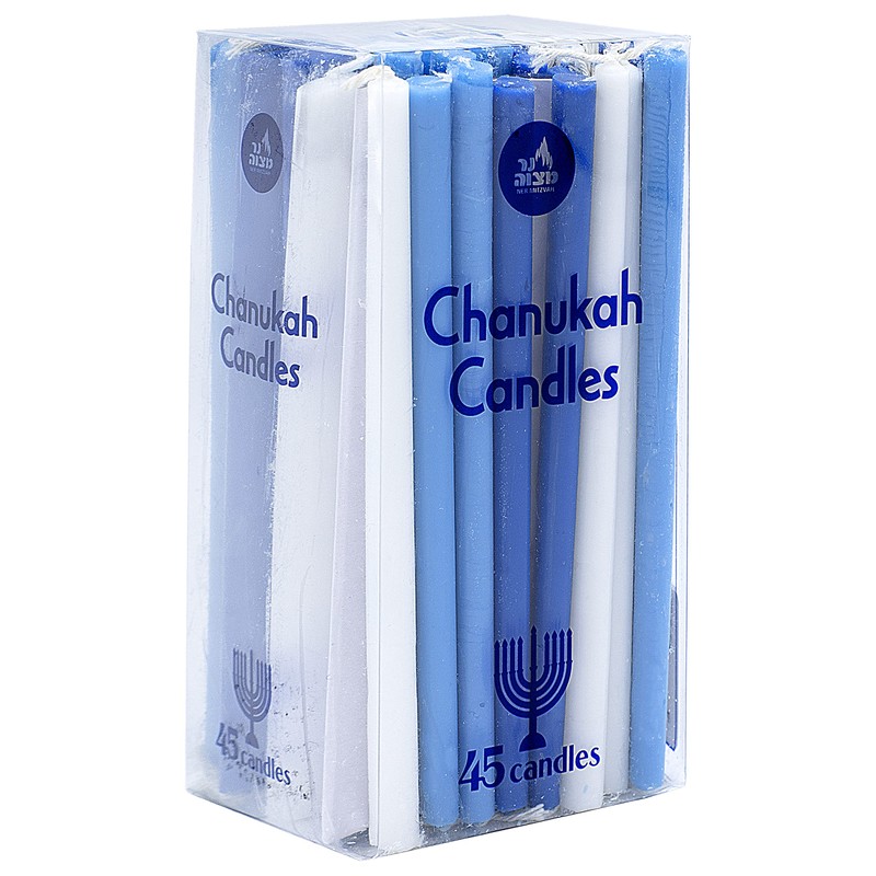 Ner Mitzvah Long Chanukah Candles, Diameter Fits Most Menorahs, Premium