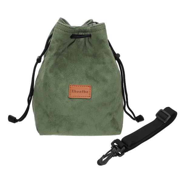 PATIKIL Camera Lens Pouch, L Size Drawstring Lens Case Flannel