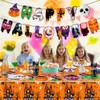 107Pcs Halloween Tableware And Decorations Set, Halloween Party Supplies, Scary