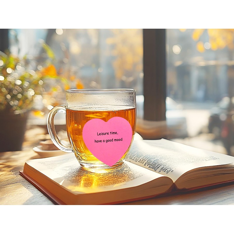 Mini Skater Hot Pink Kraft Paper Sticky Notes Heart Shaped