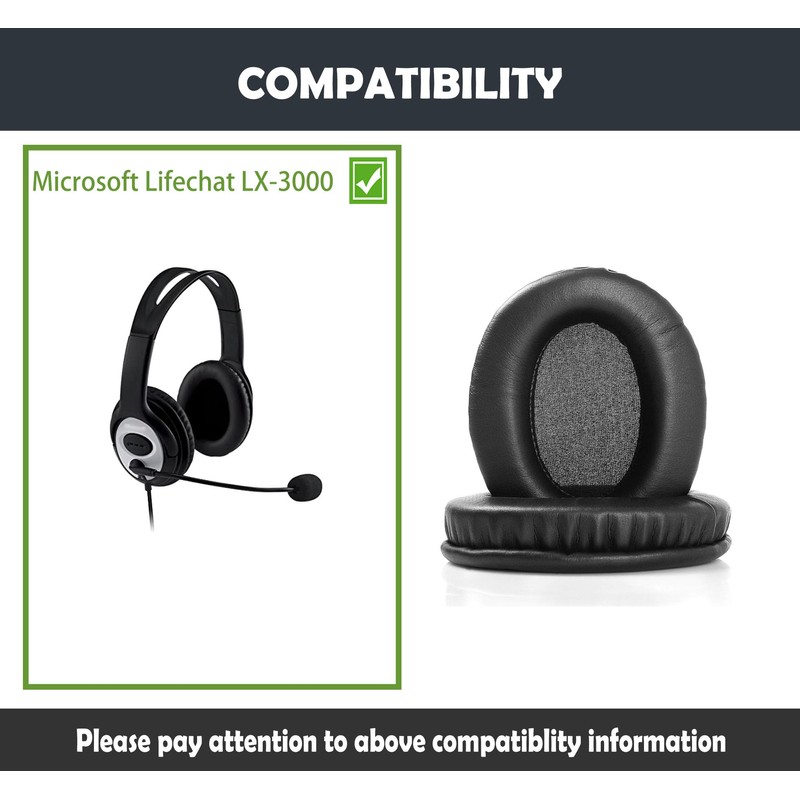 Protein Leather Replacement Earpads Cushion for LX-3000 Headset