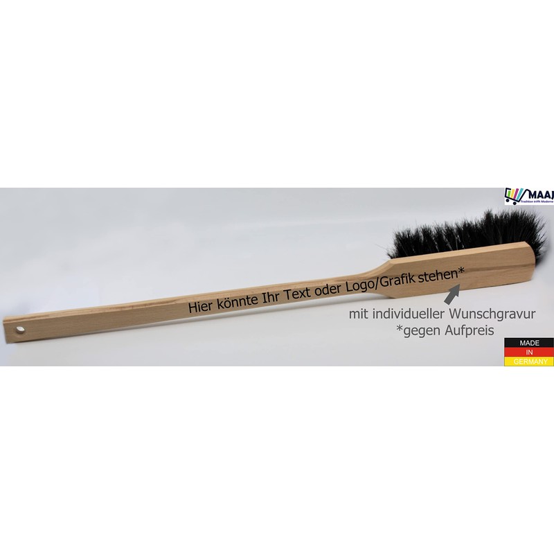 MAAJ Horsehair Hand Brush with Wooden Handle for Coarse and
