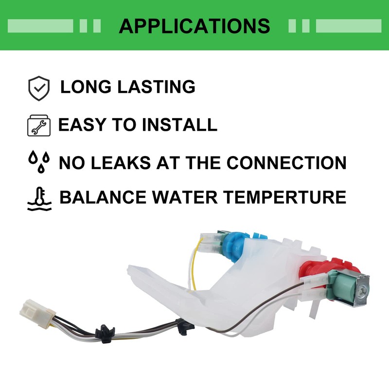 PMIIO WPW10144820 W10144820 Washer Water Inlet Valve Compatible with Whirl-pool