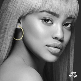 HUG A HOOP - 925 Sterling Silver Gold Overlay Diamond-Cut Hoop Earrings, 2mm Click-Top Hoops 12mm-70mm, Metal, not known