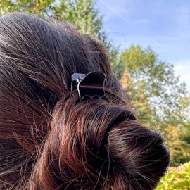 HAARallerliebst Hair Clips (12 Pieces | Black | 2 cm) with Box for Storage (Box Colour: Pink)