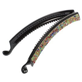 PACKOVE Large Acrylic Rhinestone Hair Clip for Women and Colorful Vertical Banana Clip Ponytail Holder Lightweight Hair Accessory with Sparkling Gems