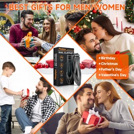 Maqhpu Nail Clipper Gifts for Men, Father's Day Gifts, Nail Clippers with Catcher - Anti Splash Self-Collecting Fingernails & Toenails Clippers, Mens Dad Gifts, Gadgets for Men