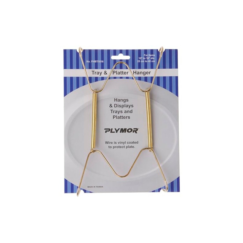 Plymor Gold Finish Wall Mountable Tray and Platter Hanger, 8.25"