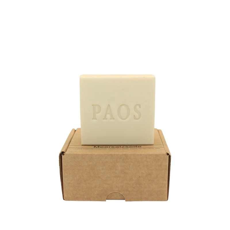 PAOS Sea Salt Soap, Approx. 150 g, Natural Soap, Acne