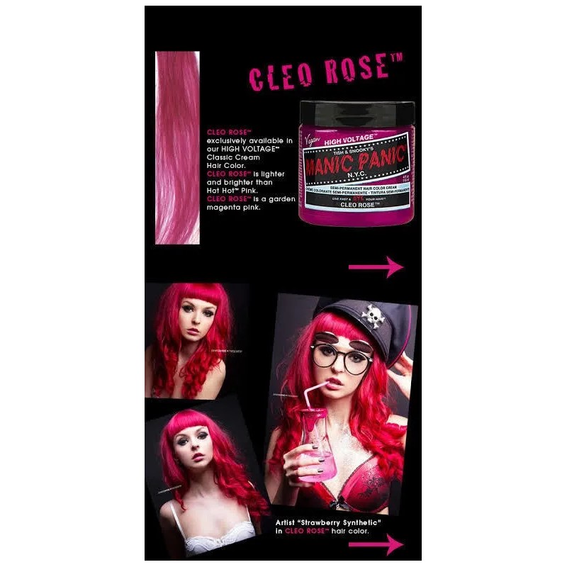 Tinte En Crema Semipermanente Manic Panic Cleo Rosa