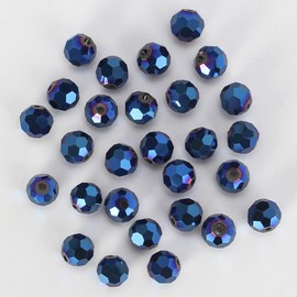 Niziky 300PCS 4mm Rondelle Crystal Beads - Blue AB Faceted Round Spacer Beads for DIY Craft Projects