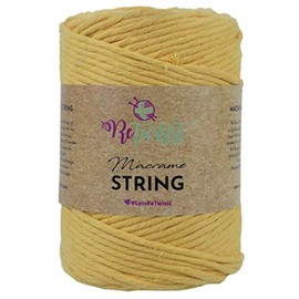 Retwisst Macrame Craft String 3mm Single Twisted Cord Recycled Fibres 500g (R3S01 - Mustard)
