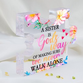 Sisters Gift Sister Gifts from Big Sister Adult for Women Best Friend Birthday Cool Friendship Gifts for Sister Inspirational Sister Acrylic Puzzle Keepsake Decorations Christmas Stocking Stuffers