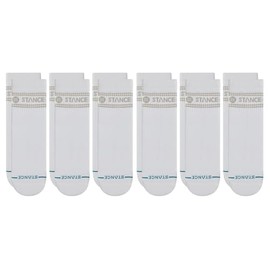 Stance Vital Quarter Sock 6-Pack for Men and Women, White, Large