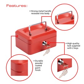 Burg-Wachter CB01R Money 5015 6" Cash Box - Red