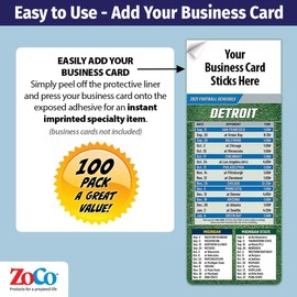2025 Pro Football Game Schedules (Detroit) - 100-Pack Peel & Stick Business Card Magnets – Promotional Product for Businesses, Real Estate Agents