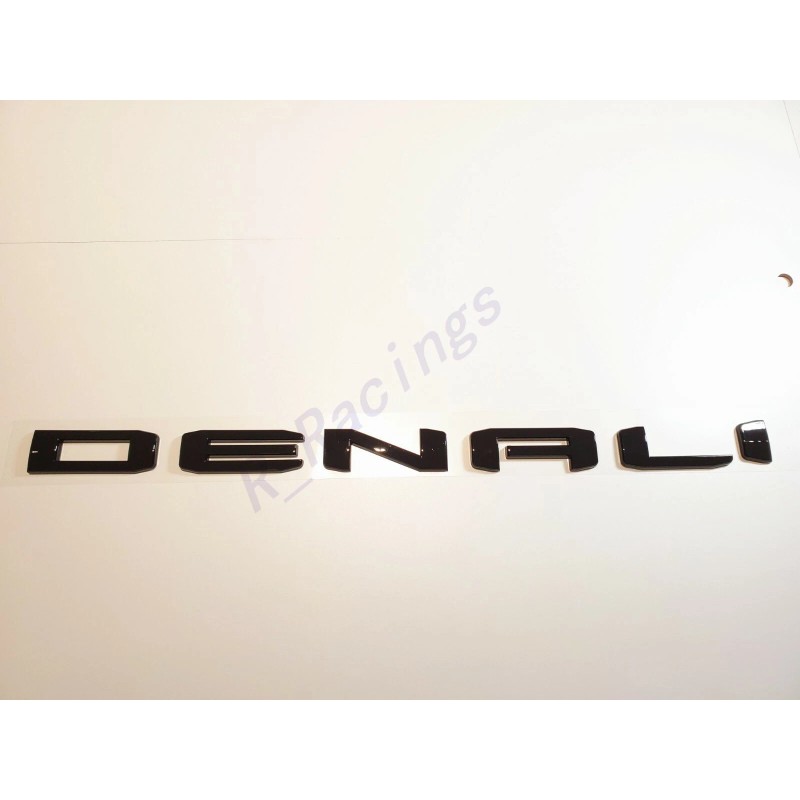 GMC 2pcs New Gloss Black DENALI HD Emblems Letters Fit
