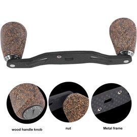 Fishing Reel Handle Replacement, Reel Handle Knob Grips, Baitcaster Handle with Carbon Fiber Frame and Fittings