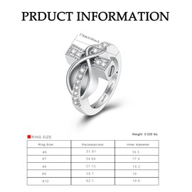 Diamond Cross Urn Ring for Ashes for Women Men Cremation Jewelry Urn Finger Rings for Holder Loved Ones Ash