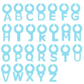 uxcell 26Pcs Wine Glass Charm, Silicone Drink Markers, Wine Glass Identifier for Champagne Flute Cocktails Blue Alphabet (A to Z) Letter