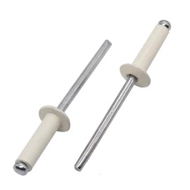 SKIR'CO (50 pcs) Painted Blind Rivets 4.0 x 12 mm, Aluminium Blind Rivets, DIN 7337, Dome Head, Steel Mandrel, Pop Rivets (Pure White RAL 9010)