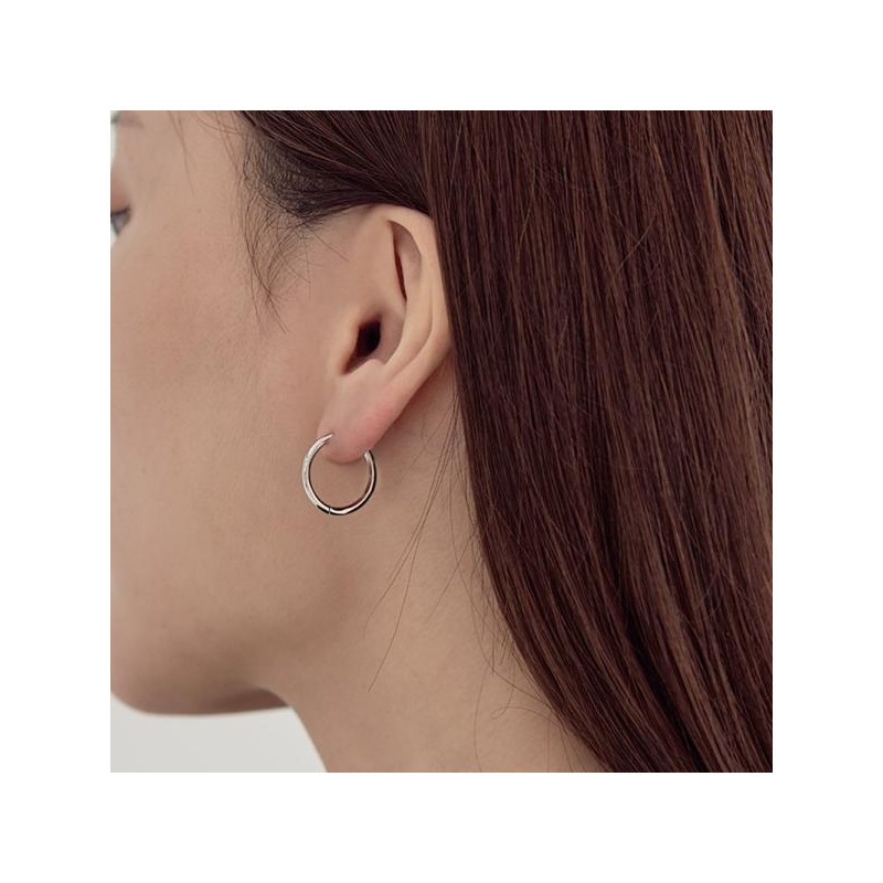 Basic one touch silver earrings (19mm) OTE124703N plating color /