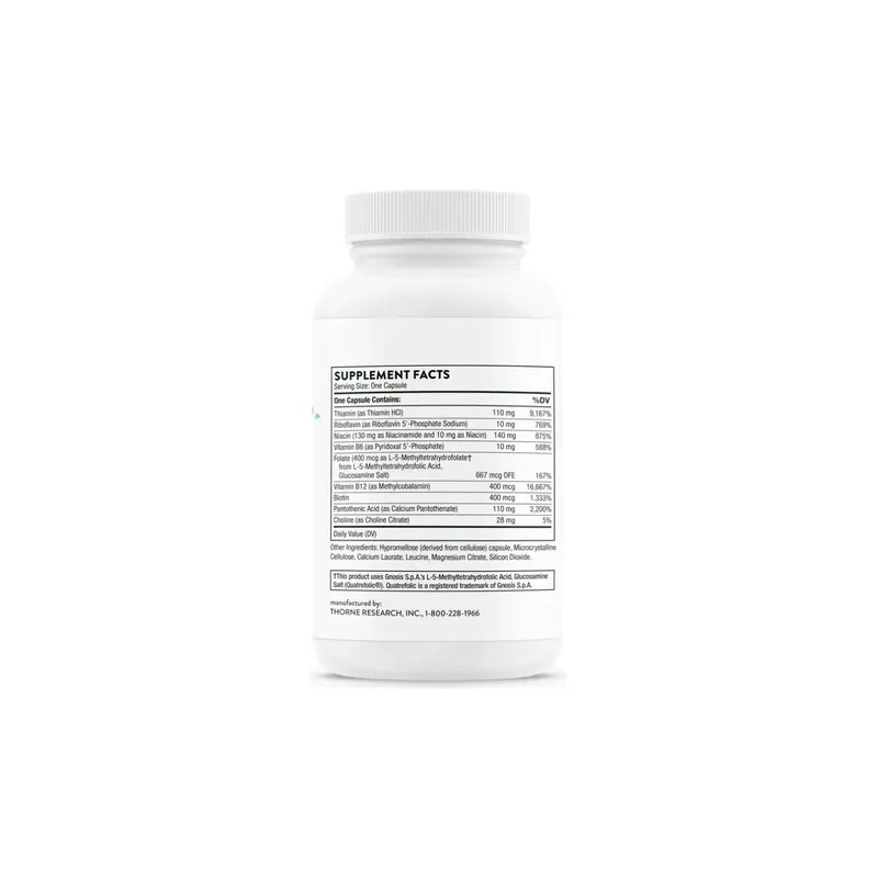 Thorne Basic B Complex 60 Cápsulas Sin Sabor Complejo Vitaminas